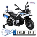[PA0282] Motocykl BMW Policja na akumulator 2x35W 12V/7Ah kogut kółka boczne sakwy LED - biały