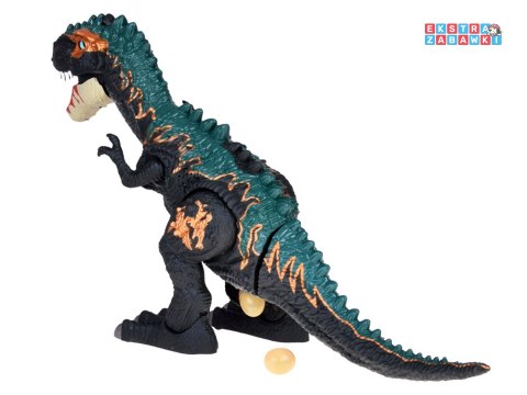 [ZA5716] Duży dinozaur robot chodzi ryczy znosi jajka efekty świetlne para