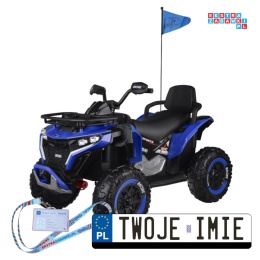 [PA0328] Duży quad na akumulator 4x4 12V/10Ah dla dziecka pilot bluetooth EVA - niebieski