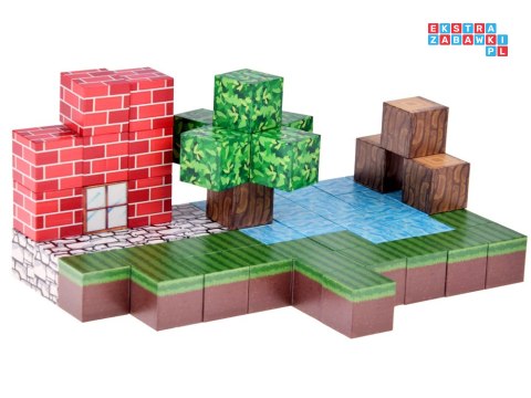 Klocki magnetyczne konstrukcyjne 144 ele kostki sześciany piksele ZA6005