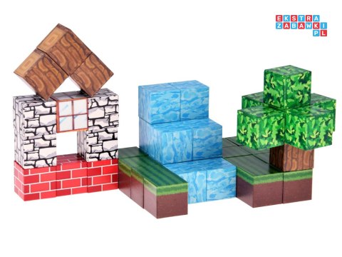 Klocki magnetyczne konstrukcyjne 144 ele kostki sześciany piksele ZA6005