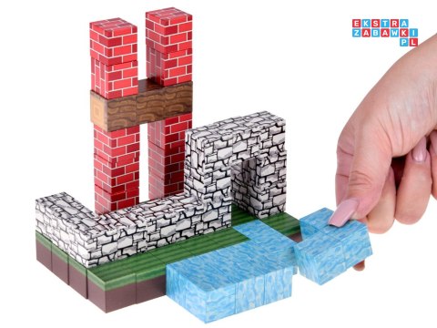 Klocki magnetyczne konstrukcyjne 144 ele kostki sześciany piksele ZA6005