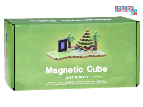 Klocki magnetyczne konstrukcyjne 144 ele kostki sześciany piksele ZA6005