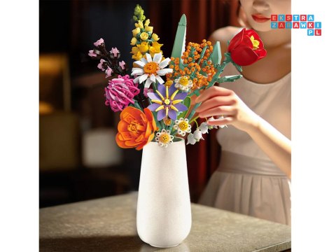 Klocki techniczne kwiaty BUKIET KWIATÓW ceramiczny wazon 1070 ele ZA5865