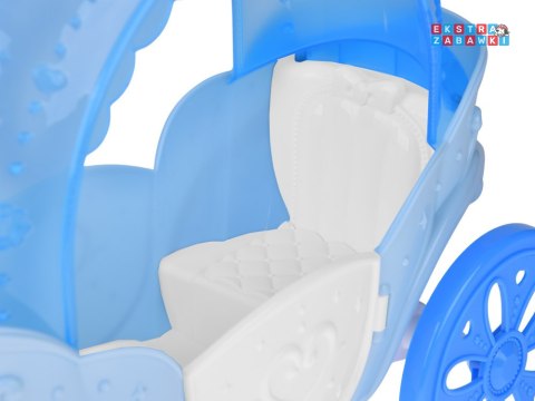 [ZA5419] Lalka księżniczka w balowej sukni z białym koniem i karocą kareta