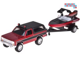 Maisto Licencjonowane Auto metalowe Chevrolet K5 Blazer + łódź 1:64 ZA5964