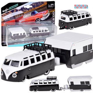[ZA5959] Maisto licencjonowane auto Volkswagen VAN Samba przyczepa 1:64