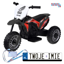 [PA0334] Motorek trójkołowy cross na akumulator 1x30W 6V/4.5Ah z panelem muzycznym - czarny