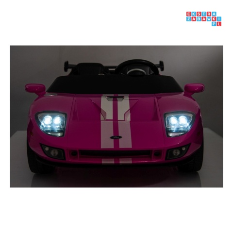[S325] Ford GT Sportowe autko na akumulator 4x100W 24V/7Ah Bluetooth ekoskóra EVA - różowy