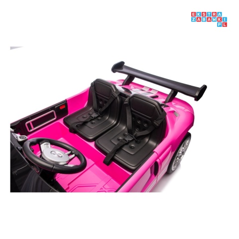 [S325] Ford GT Sportowe autko na akumulator 4x100W 24V/7Ah Bluetooth ekoskóra EVA - różowy