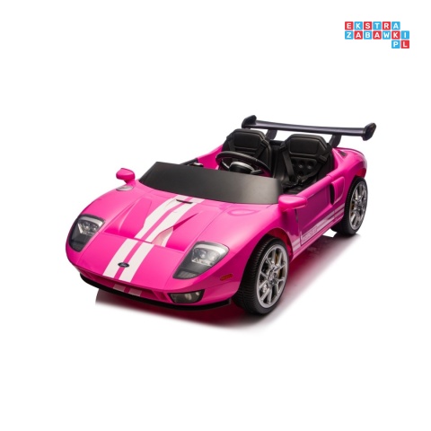 [S325] Ford GT Sportowe autko na akumulator 4x100W 24V/7Ah Bluetooth ekoskóra EVA - różowy
