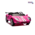 [S325] Ford GT Sportowe autko na akumulator 4x100W 24V/7Ah Bluetooth ekoskóra EVA - różowy