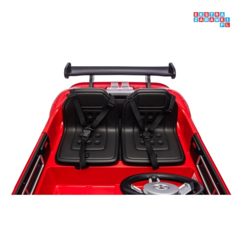 [S325] Ford GT Sportowe autko na akumulator 4x100W 24V/7Ah Bluetooth ekoskóra EVA - czerwony