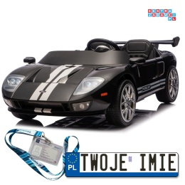 [S325] Ford GT Sportowe autko na akumulator 4x100W 24V/7Ah Bluetooth ekoskóra EVA - czarny
