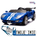 [S325] Ford GT Sportowe autko na akumulator 4x100W 24V/7Ah Bluetooth ekoskóra EVA - niebieski