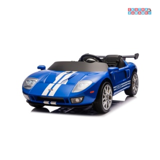 Niebieskie Ford GT na akumulator - 4x100W, 24V/7Ah, Bluetooth, ekoskóra, EVA - [S325]