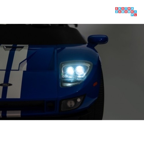 [S325] Ford GT Sportowe autko na akumulator 4x100W 24V/7Ah Bluetooth ekoskóra EVA - niebieski