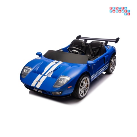 [S325] Ford GT Sportowe autko na akumulator 4x100W 24V/7Ah Bluetooth ekoskóra EVA - niebieski