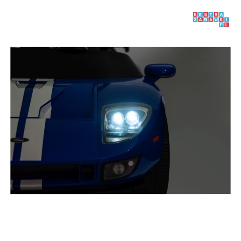 [S325] Ford GT Sportowe autko na akumulator 4x100W 24V/7Ah Bluetooth ekoskóra EVA - niebieski