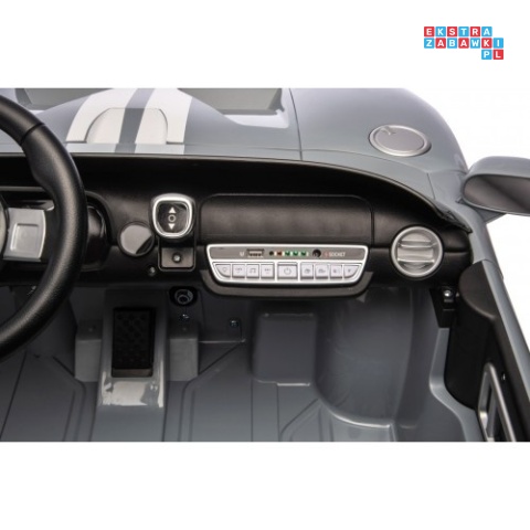 [S325] Ford GT Sportowe autko na akumulator 4x100W 24V/7Ah Bluetooth ekoskóra EVA - szary