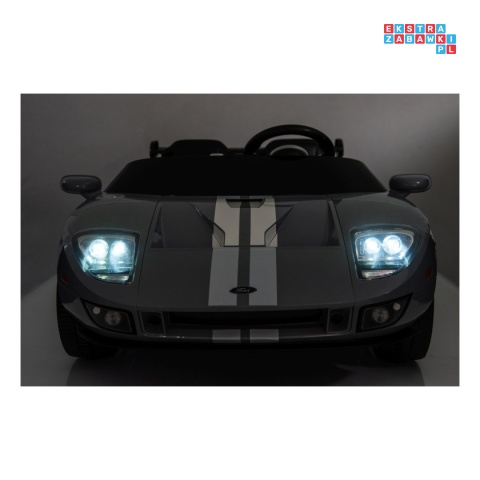 [S325] Ford GT Sportowe autko na akumulator 4x100W 24V/7Ah Bluetooth ekoskóra EVA - szary