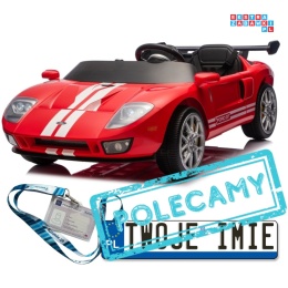 [S325] Ford GT Sportowe autko na akumulator 4x100W 24V/7Ah Bluetooth ekoskóra EVA - czerwony