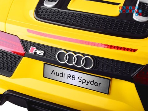[PA0182] AUDI R8 Spyder na akumulator 2x35W 12V/7Ah pilot LED panel muzyczny - żółty