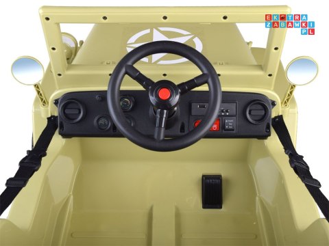 [PA0263] Wojskowy Willys auto terenowe na akumulator 4x25W 12V/7Ah pilot EVA ekoskóra saperka - czarny