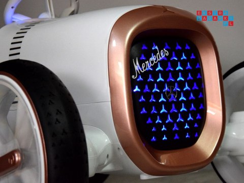 [PA0290] Autko retro Vision Mercedes Simplex na akumulator 12V/7Ah LED MP3 pilot - biały