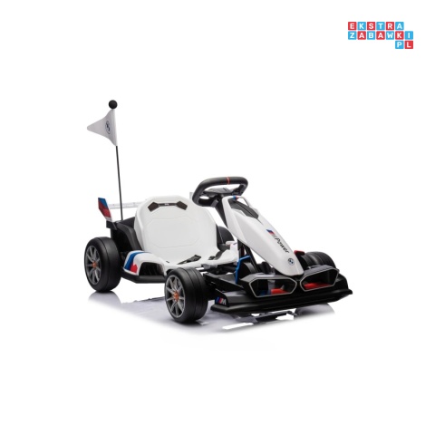 [BDM00978] Gokart BMW z funkcją driftu na akumulator 2x200W 24V/9Ah wolny start sportowe siedzenie - biały