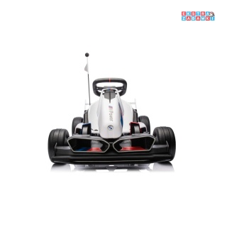 Biały Gokart BMW na akumulator - 2x200W, 24V/9Ah, wolny start, sportowe siedzenie - [BDM00978]