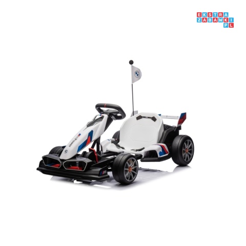 [BDM00978] Gokart BMW z funkcją driftu na akumulator 2x200W 24V/9Ah wolny start sportowe siedzenie - biały