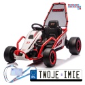 [DM-108.DRIFT] Gokart TORNADO z funkcją driftu na akumulator 2x150W 24V/7Ah siedzenie z ekoskóry Bluetooth - czerwony
