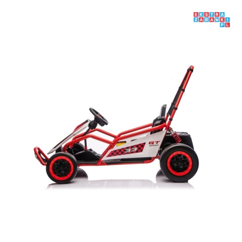 [DM-108.DRIFT] Gokart TORNADO z funkcją driftu na akumulator 2x150W 24V/7Ah siedzenie z ekoskóry Bluetooth - czerwony