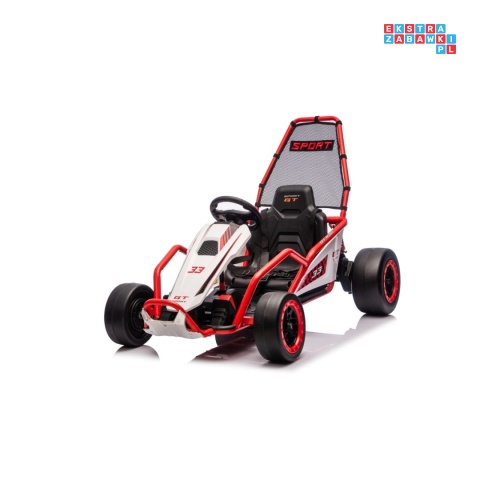 [DM-108.DRIFT] Gokart TORNADO z funkcją driftu na akumulator 2x150W 24V/7Ah siedzenie z ekoskóry Bluetooth - czerwony