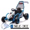 [DM-108.DRIFT] Gokart TORNADO z funkcją driftu na akumulator 2x150W 24V/7Ah siedzenie z ekoskóry Bluetooth - niebieski