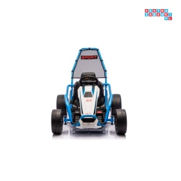 [DM-108.DRIFT] Gokart TORNADO z funkcją driftu na akumulator 2x150W 24V/7Ah siedzenie z ekoskóry Bluetooth - niebieski