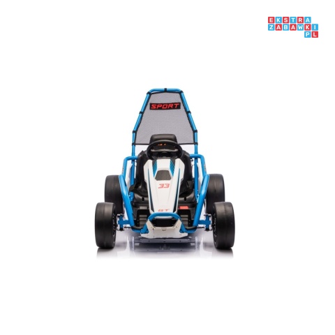 [DM-108.DRIFT] Gokart TORNADO z funkcją driftu na akumulator 2x150W 24V/7Ah siedzenie z ekoskóry Bluetooth - niebieski