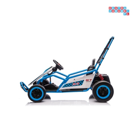 [DM-108.DRIFT] Gokart TORNADO z funkcją driftu na akumulator 2x150W 24V/7Ah siedzenie z ekoskóry Bluetooth - niebieski