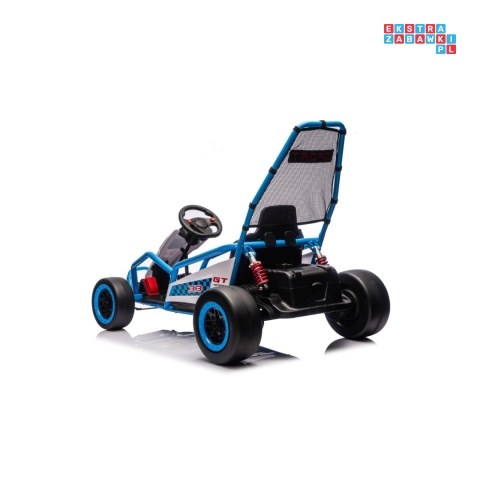 [DM-108.DRIFT] Gokart TORNADO z funkcją driftu na akumulator 2x150W 24V/7Ah siedzenie z ekoskóry Bluetooth - niebieski