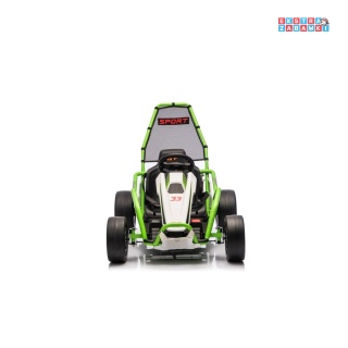 [DM-108.DRIFT] Gokart TORNADO z funkcją driftu na akumulator 2x150W 24V/7Ah siedzenie z ekoskóry Bluetooth - zielony