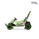 [DM-108.DRIFT] Gokart TORNADO z funkcją driftu na akumulator 2x150W 24V/7Ah siedzenie z ekoskóry Bluetooth - zielony