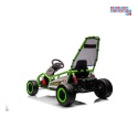 [DM-108.DRIFT] Gokart TORNADO z funkcją driftu na akumulator 2x150W 24V/7Ah siedzenie z ekoskóry Bluetooth - zielony