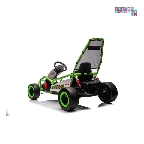 [DM-108.DRIFT] Gokart TORNADO z funkcją driftu na akumulator 2x150W 24V/7Ah siedzenie z ekoskóry Bluetooth - zielony