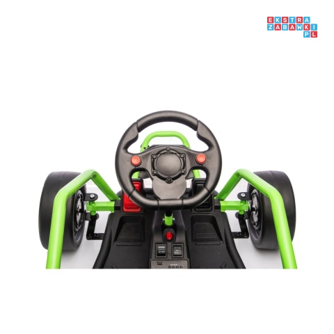 [DM-108.DRIFT] Gokart TORNADO z funkcją driftu na akumulator 2x150W 24V/7Ah siedzenie z ekoskóry Bluetooth - zielony