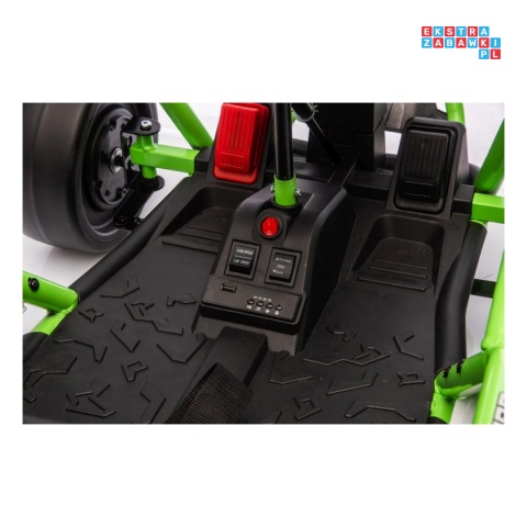 [DM-108.DRIFT] Gokart TORNADO z funkcją driftu na akumulator 2x150W 24V/7Ah siedzenie z ekoskóry Bluetooth - zielony
