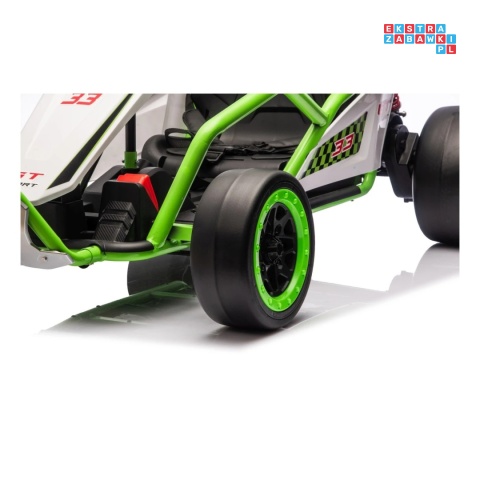 [DM-108.DRIFT] Gokart TORNADO z funkcją driftu na akumulator 2x150W 24V/7Ah siedzenie z ekoskóry Bluetooth - zielony