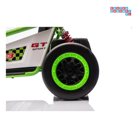[DM-108.DRIFT] Gokart TORNADO z funkcją driftu na akumulator 2x150W 24V/7Ah siedzenie z ekoskóry Bluetooth - zielony
