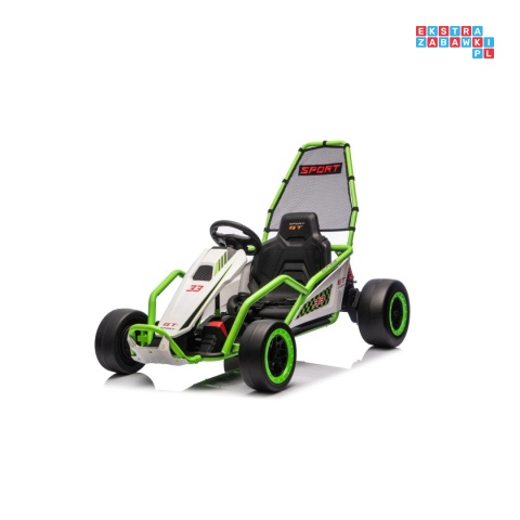 [DM-108.DRIFT] Gokart TORNADO z funkcją driftu na akumulator 2x150W 24V/7Ah siedzenie z ekoskóry Bluetooth - zielony