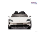 [BDM0988] Porsche Taycan Turbo S na akumulator 2x45W 12V/7Ah ekoskóra Bluetooth i pilot - biały